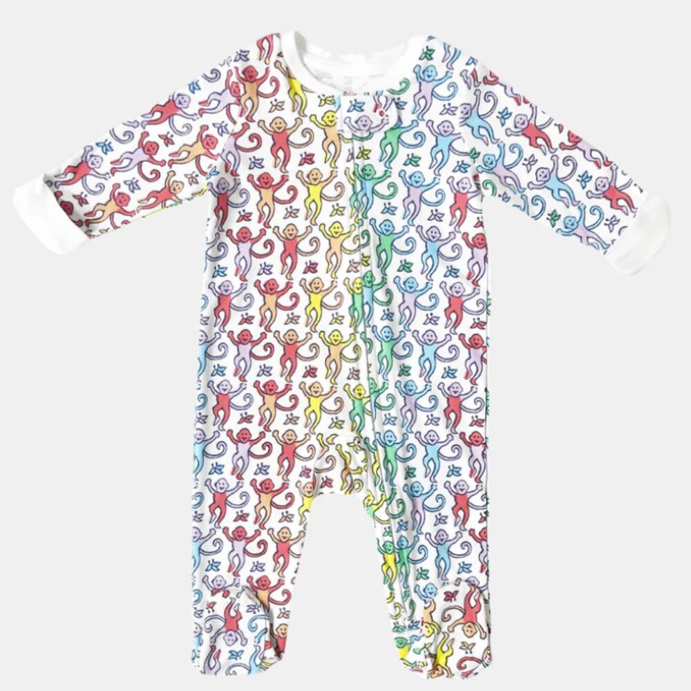 Roller Rabbit Infant Disco Monkey Zipper Footie - 0-3 months